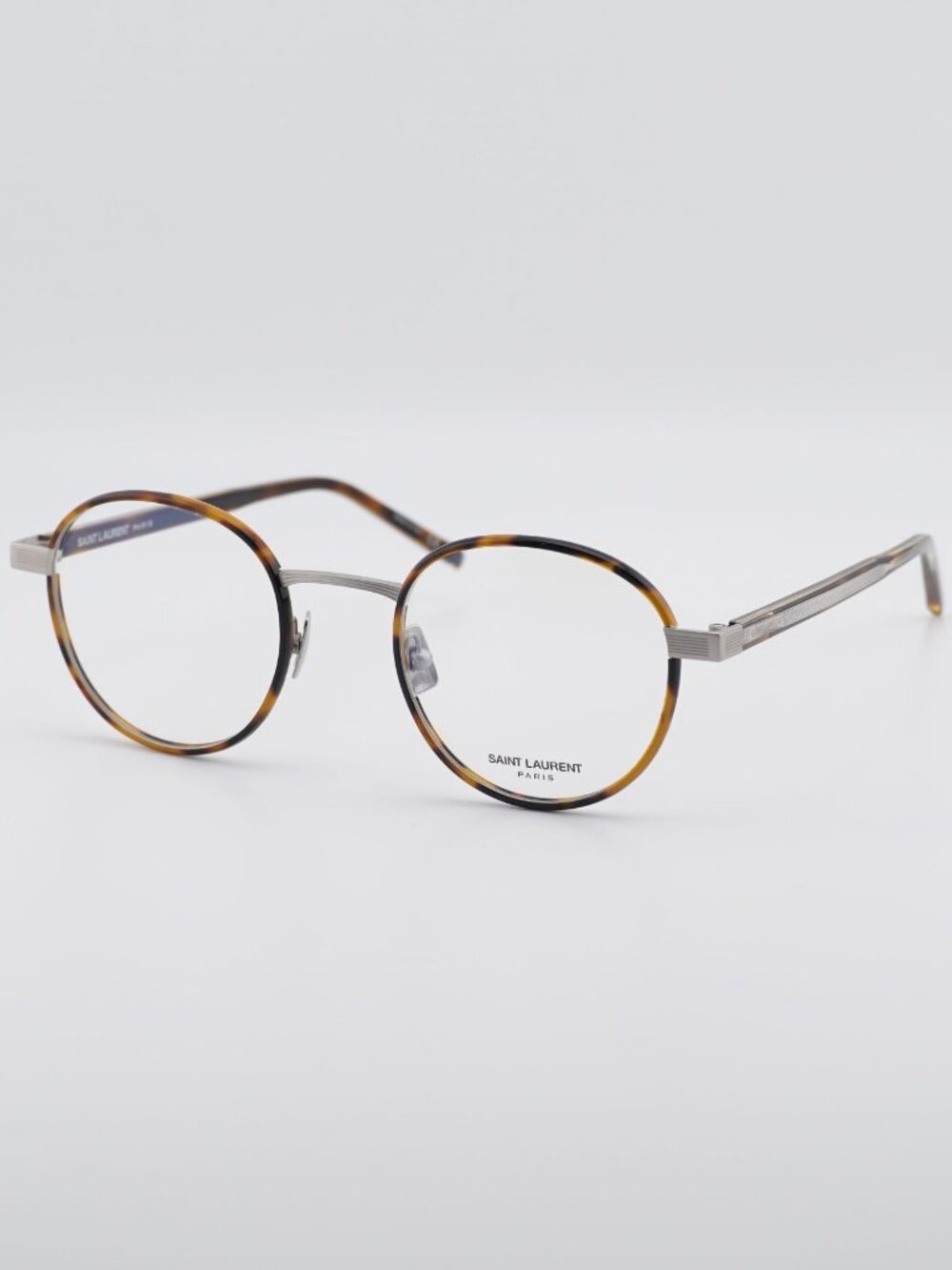 Saint Laurent SL125 002 Eyeglasses Havana/Silver 49mm Round Frame